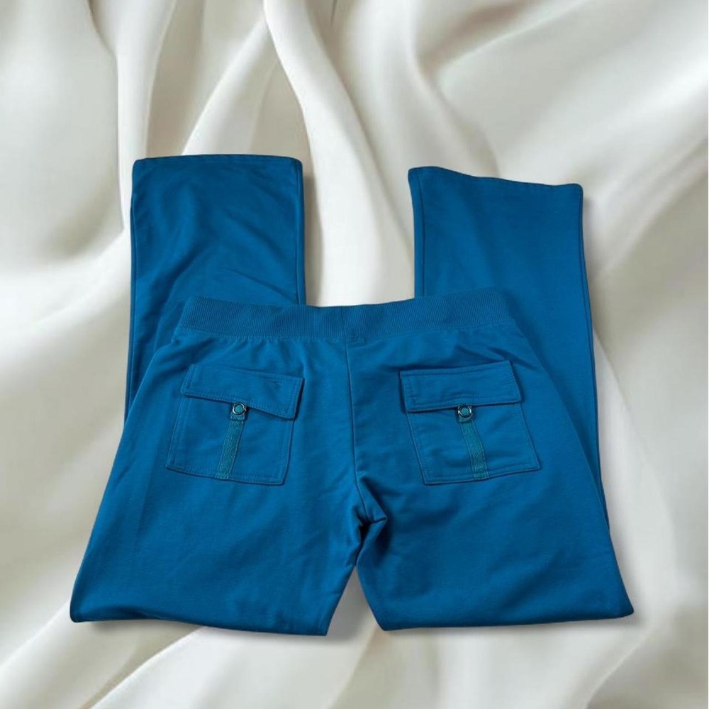 LAVD teal wide leg flare sweatpants juicy couture style pockets y2k mcbling